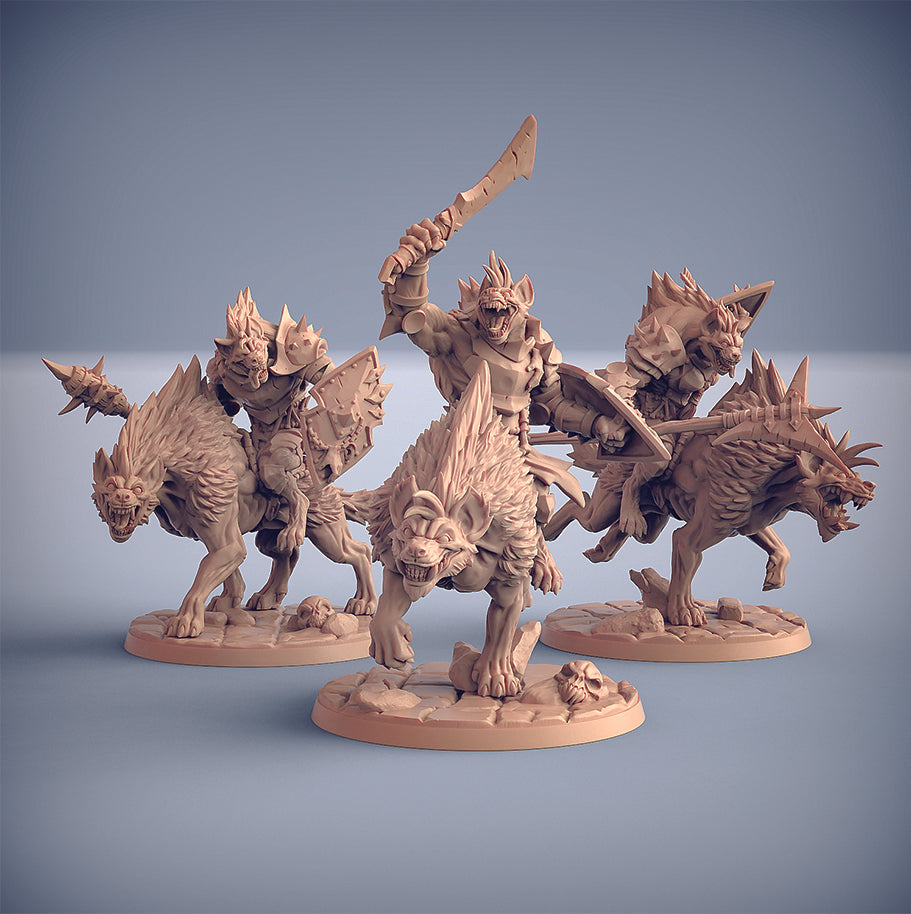 Hyena Riders (3 Gnoll Riders and 3 Hyena mounts)